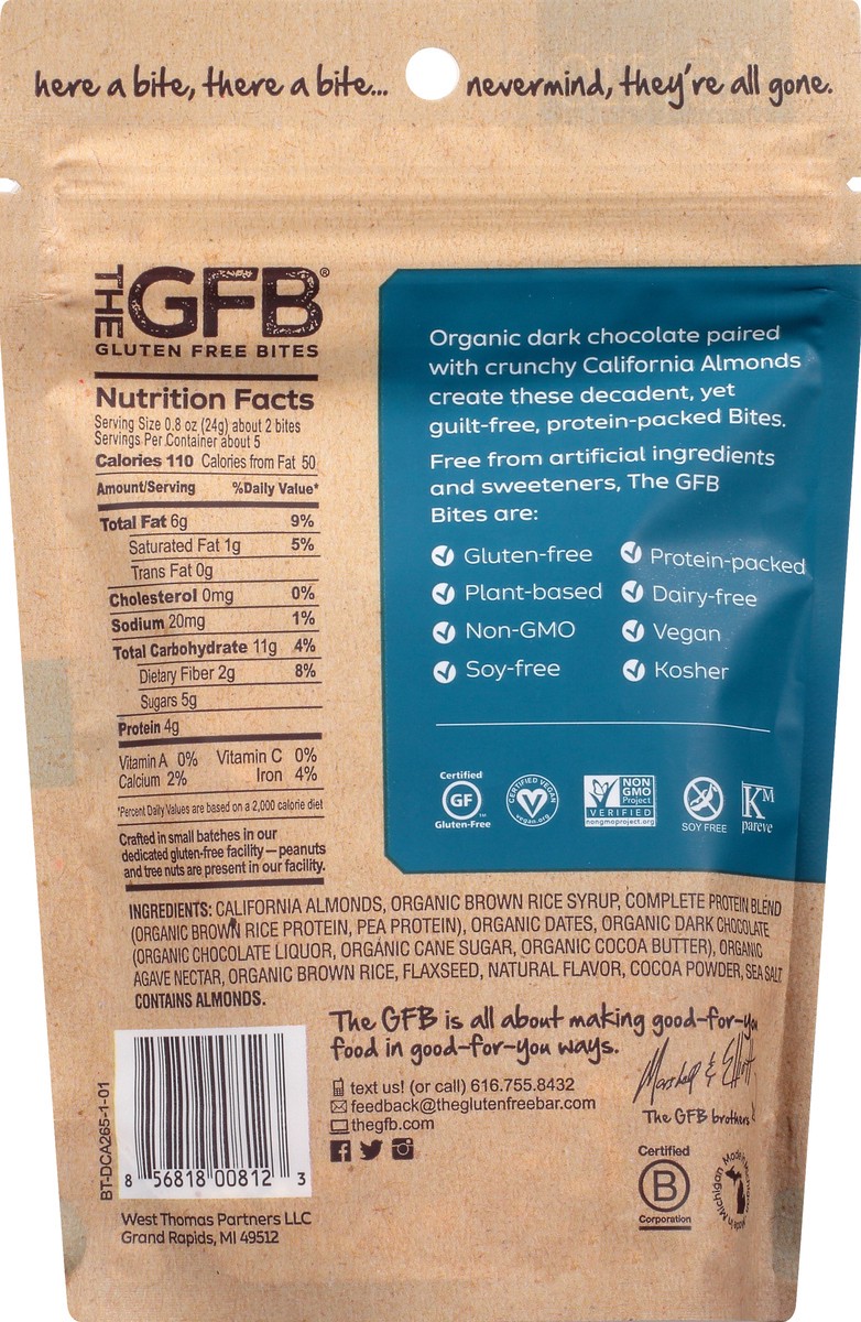 slide 8 of 9, The GFB Gluten Free Dark Chocolate + Almond Bites 4.0 oz, 4 oz