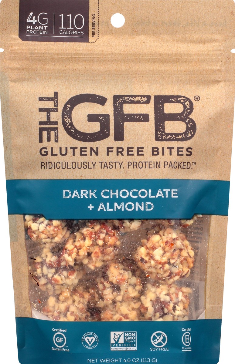 slide 9 of 9, The GFB Gluten Free Dark Chocolate + Almond Bites 4.0 oz, 4 oz