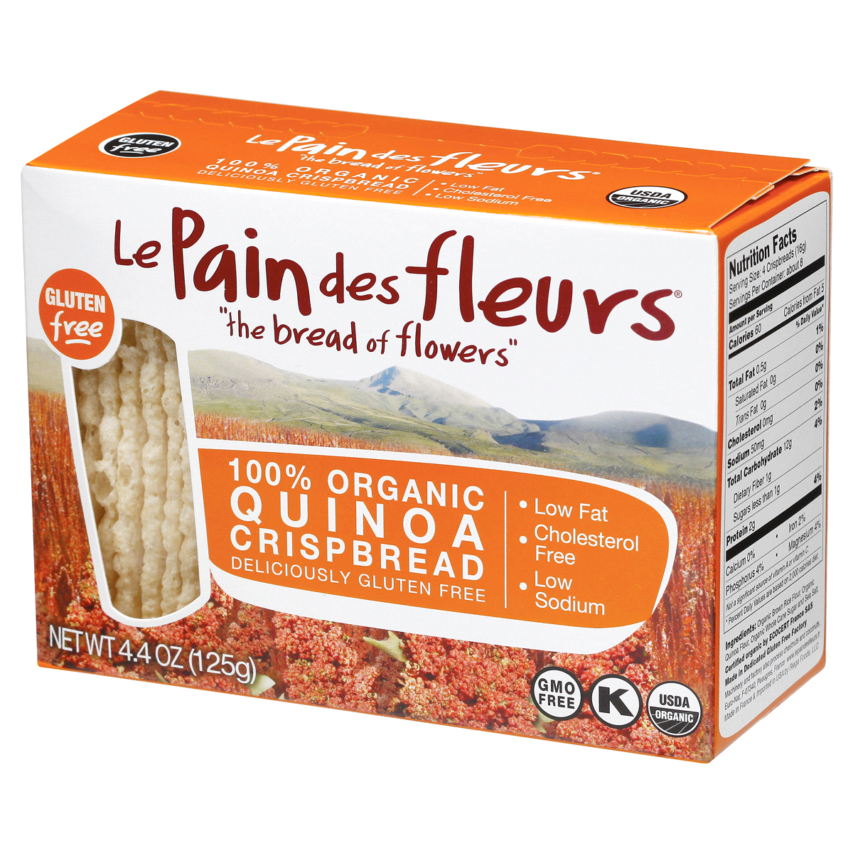 slide 5 of 7, Le Pain des Fleurs 100% Organic Quinoa Crispbread, 4.4 oz