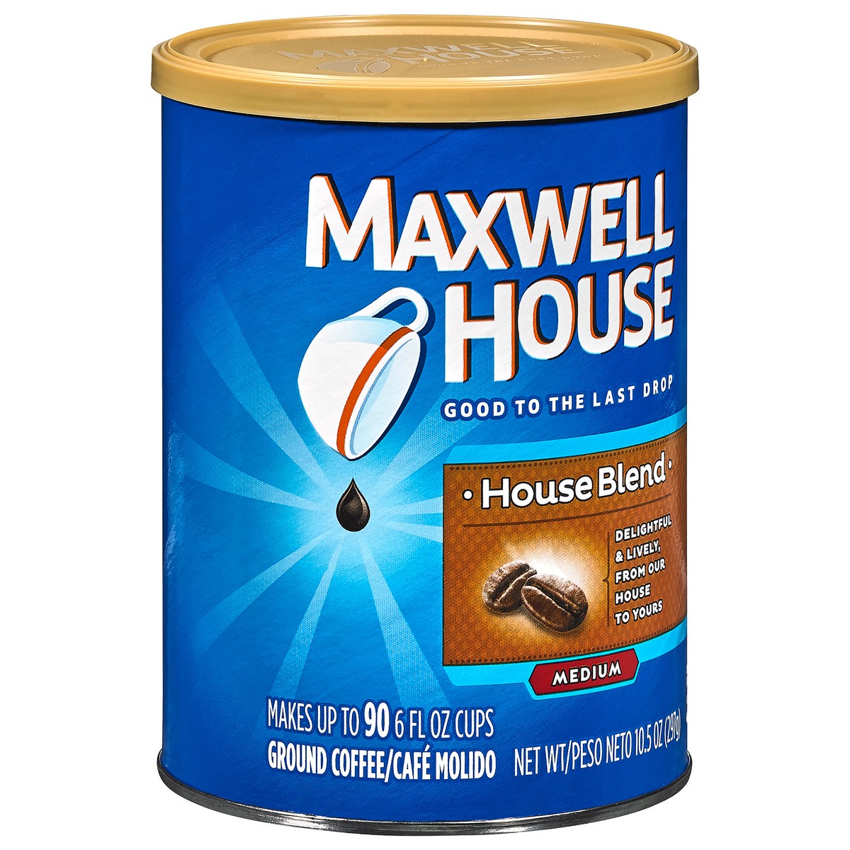 slide 5 of 12, Maxwell House House Blend Medium Roast Ground Coffee, 10.5 oz Canister, 10.5 oz