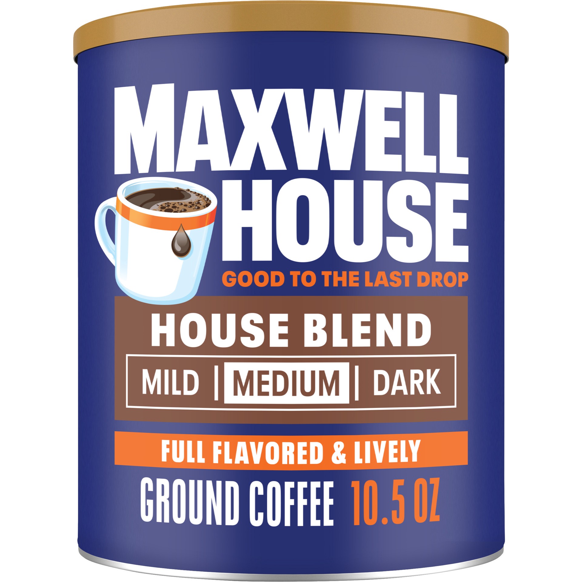 slide 1 of 12, Maxwell House House Blend Medium Roast Ground Coffee, 10.5 oz Canister, 10.5 oz