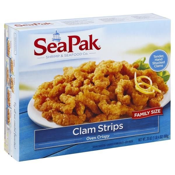 slide 1 of 1, SeaPak Clam Strips, 20 oz