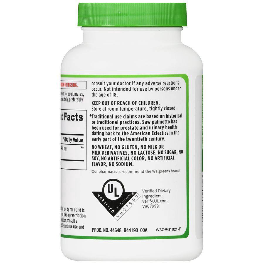 slide 4 of 5, Walgreens Saw Palmetto 450 mg, 250 ct