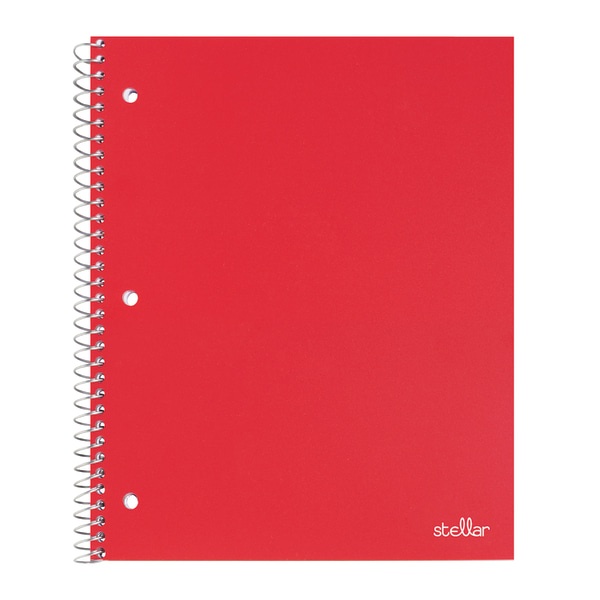 slide 1 of 4, Office Depot Brand Stellar Poly Notebook, 1 Subject, Wide Ruled, Red, 100 ct; 8 in x 10 1/2 in