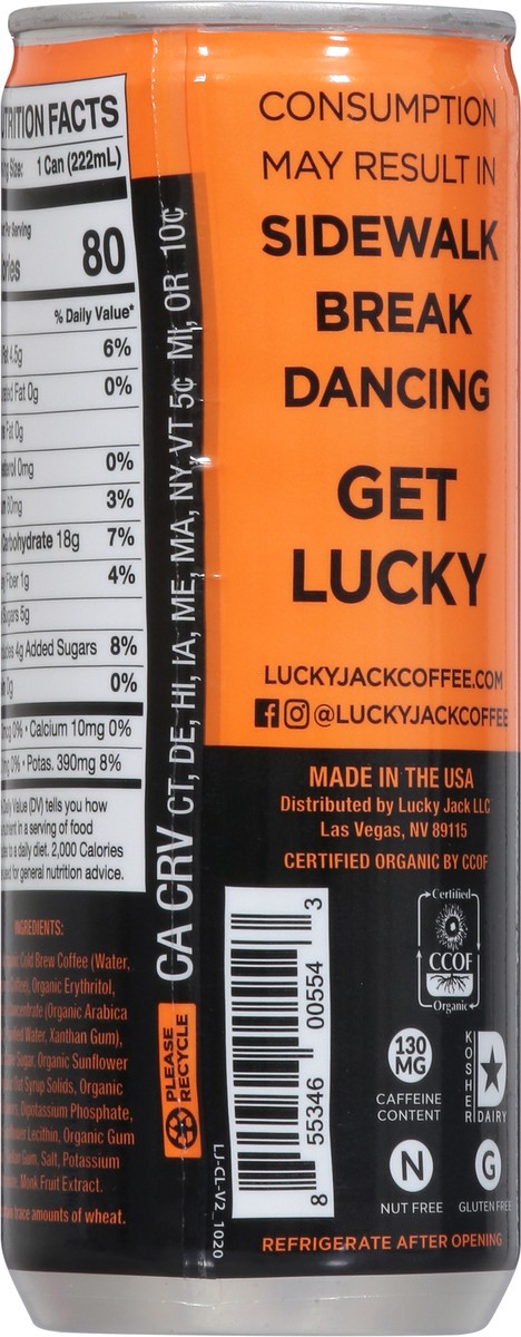 slide 8 of 9, Lucky Jack Nitro Latte Cold Brew Caramel Coffee - 7.5 fl oz, 7.5 oz