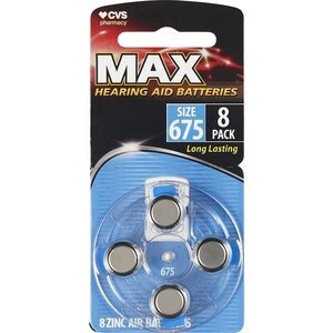 slide 1 of 1, CVS Health Cvs Hearing Aid Batteries, Size 675, 8 Ct, 1 ct