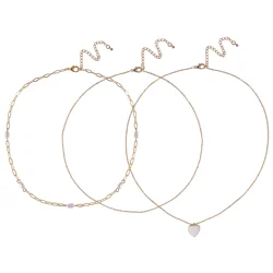 Oh Hello White Heart Layered Necklace Gold