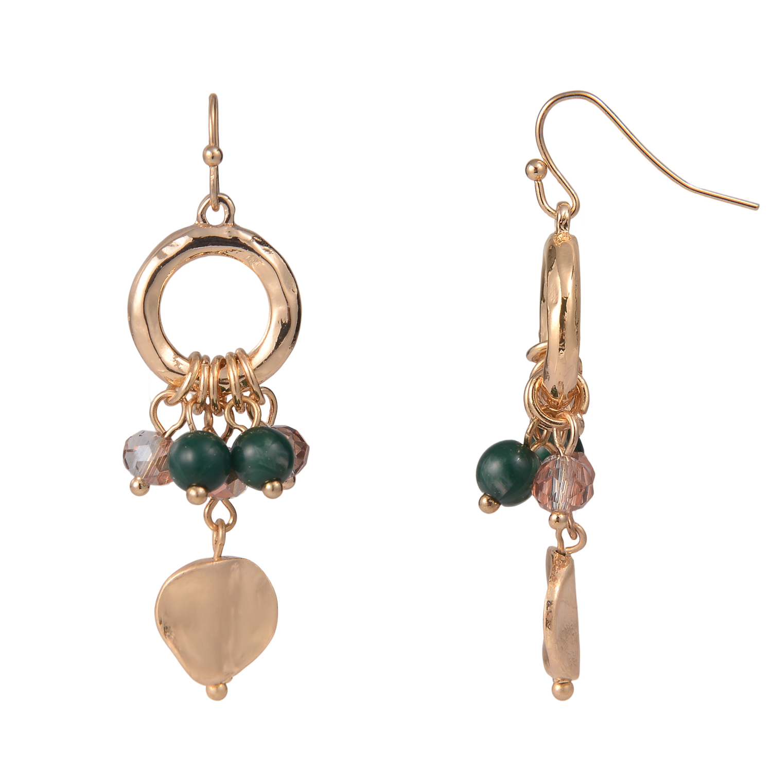 slide 1 of 1, Falls Creek Color Beaded Ring Drop Earring Gold, One Size