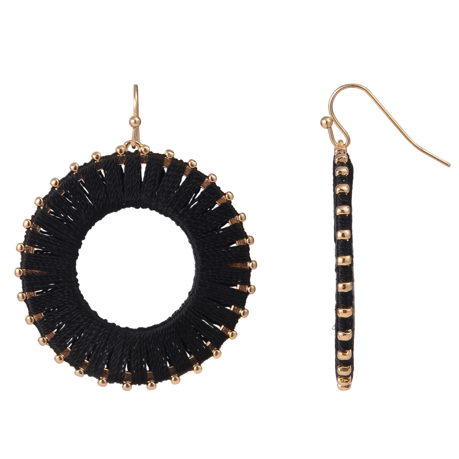 slide 1 of 1, Falls Creek Color Woven Ring Drop Earring Gold, One Size