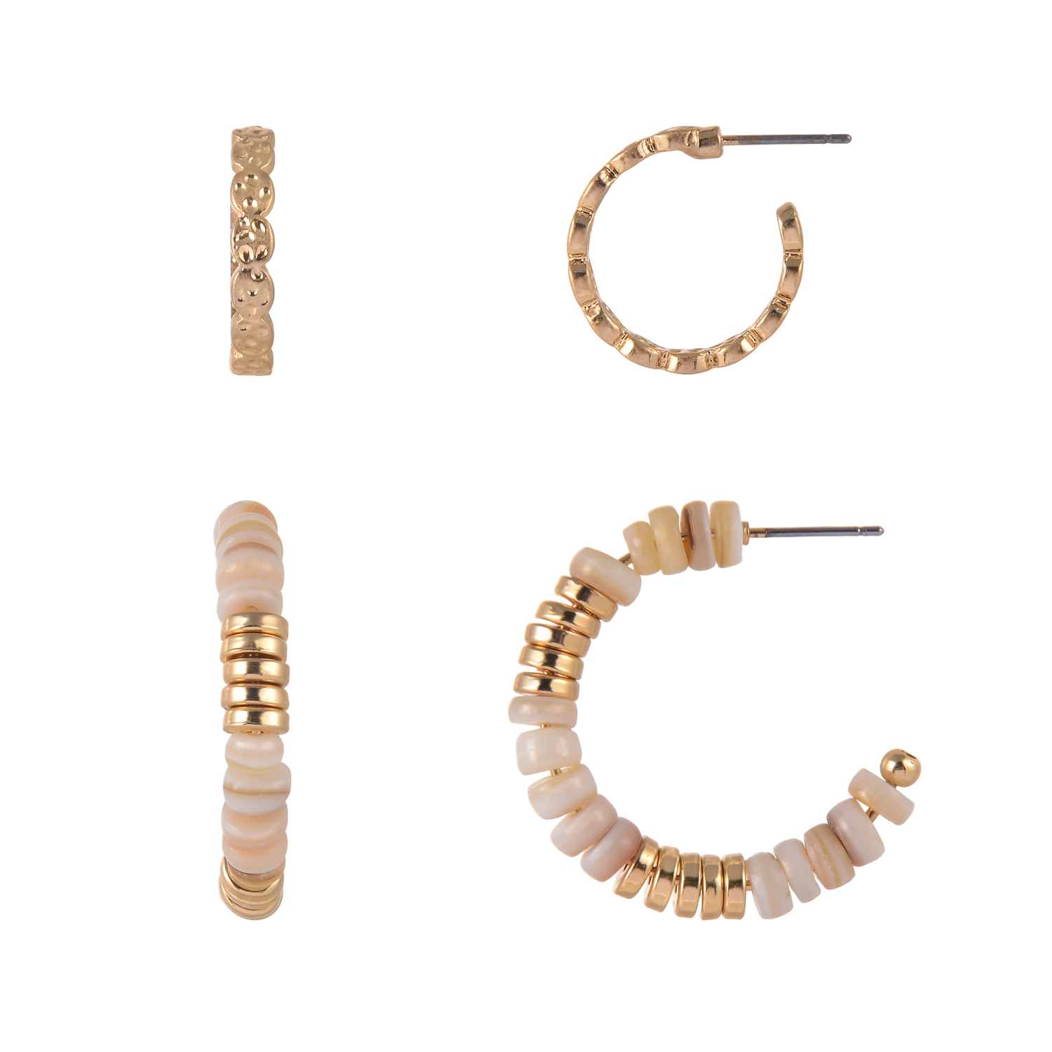 slide 1 of 1, Falls Creek Beaded Ear Set Gold, One Size