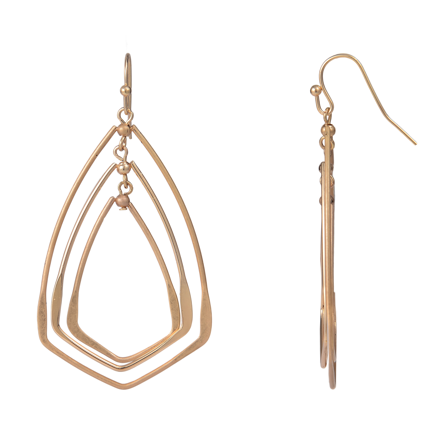 slide 1 of 1, Falls Creek Three Teardrop Earring Silver, One Size