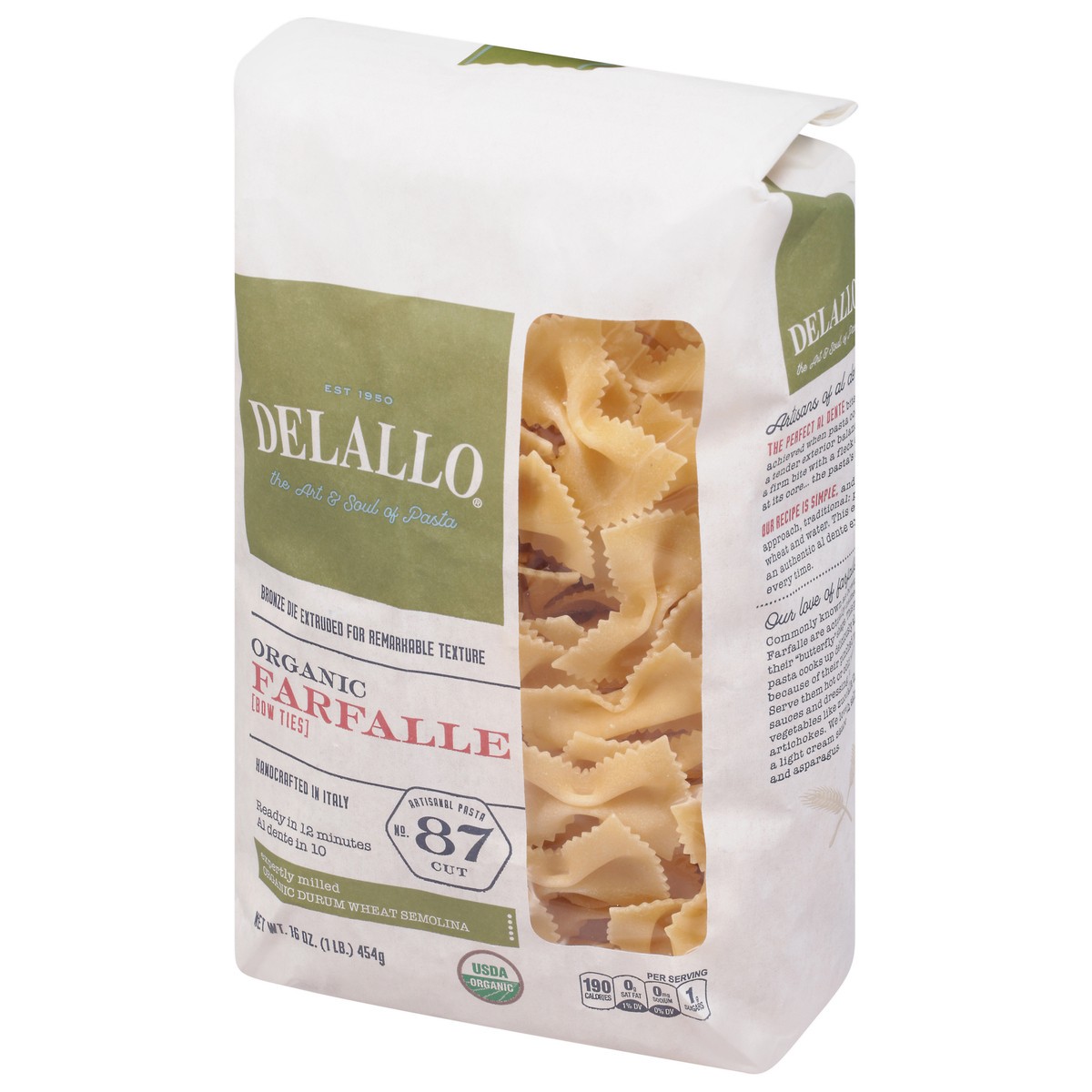 slide 12 of 12, DeLallo Organic Bow Ties Farfalle 16 oz, 16 oz