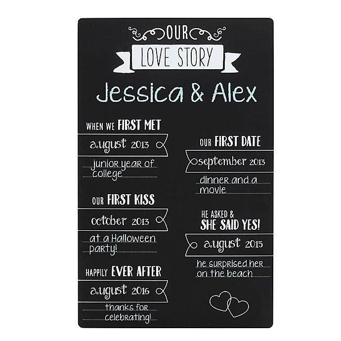 slide 1 of 5, Pearhead Our Love Story Chalkboard Set, 1 ct