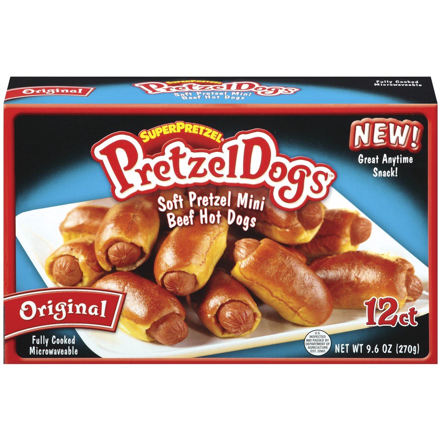 slide 1 of 9, SuperPretzel Super Pretzel Pretzel Dogs, 9.6 oz