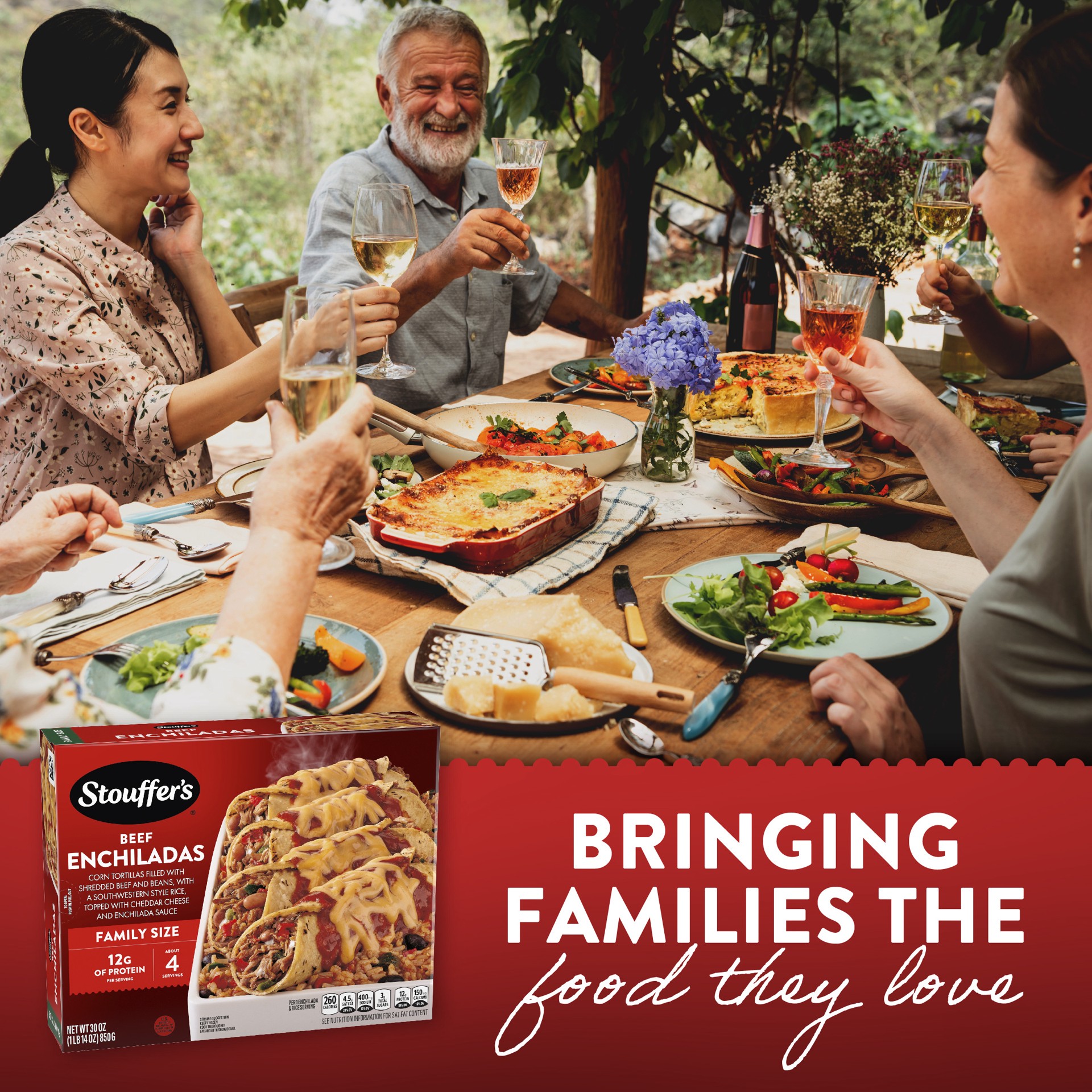 slide 5 of 7, Stouffer's Beef Enchiladas Family Size 30 oz, 30 oz