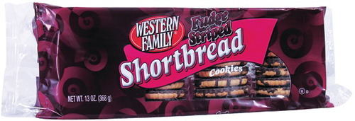 slide 1 of 1, Western Family Fudge Stripe Shortbread Cookie, 13 oz