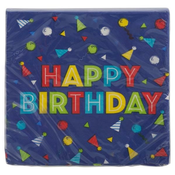 slide 1 of 1, Unique Industries Peppy Birthday 2-Ply Beverage Napkins, 32 ct