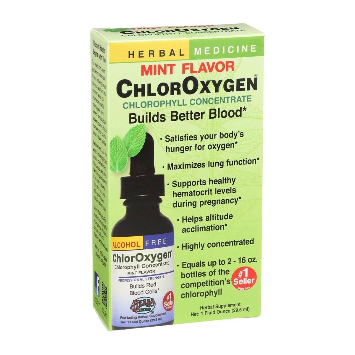 slide 1 of 1, Herbs, Etc. ChlorOxygen Chlorophyll Concentrate Mint Liquid, 1 fl oz