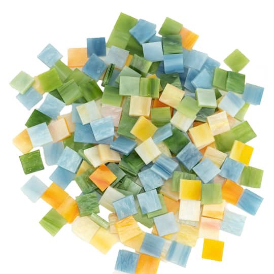 slide 1 of 2, Oceanside Glass & Tile Oceanside Compatible Small Multicolored Mosaic Stained Glass Squares, 8oz., 8 oz