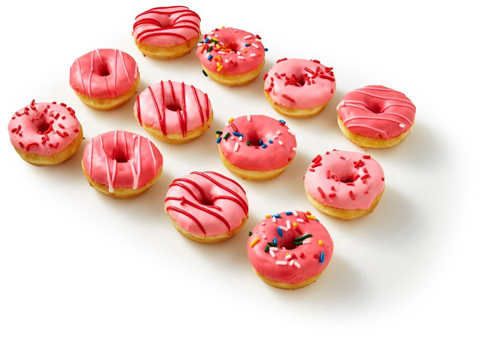 slide 3 of 3, Bakery Fresh Strawberry Assorted Mini Donuts, 8 oz