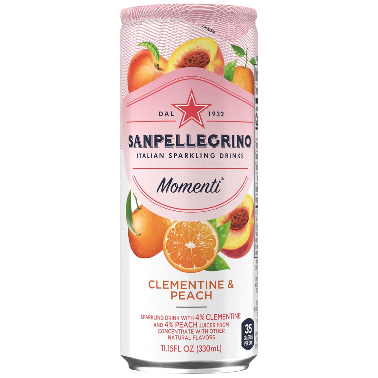 slide 1 of 1, San Pellegrino Momenti Clementine & Peach Sparkling Fruit Juice Drink - 11.16 fl oz, 11.16 fl oz