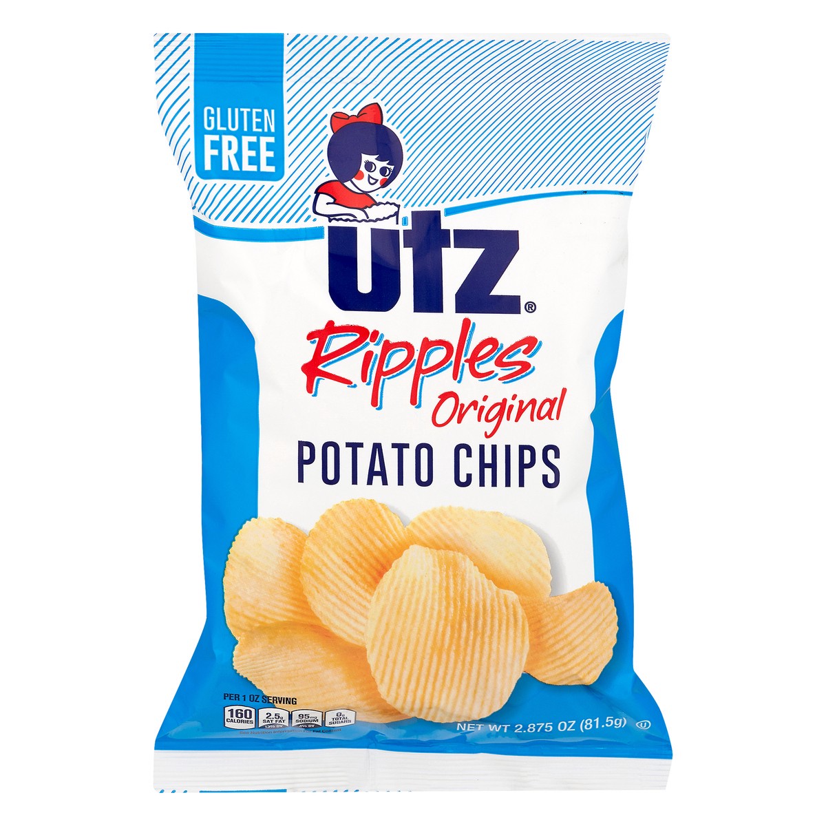 slide 1 of 9, Utz Ripples Original Potato Chips 2.875 oz, 2.88 oz