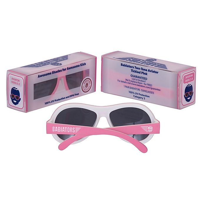 slide 3 of 4, Babiators Classic Tickled Pink Aviator Sunglasses, 1 ct