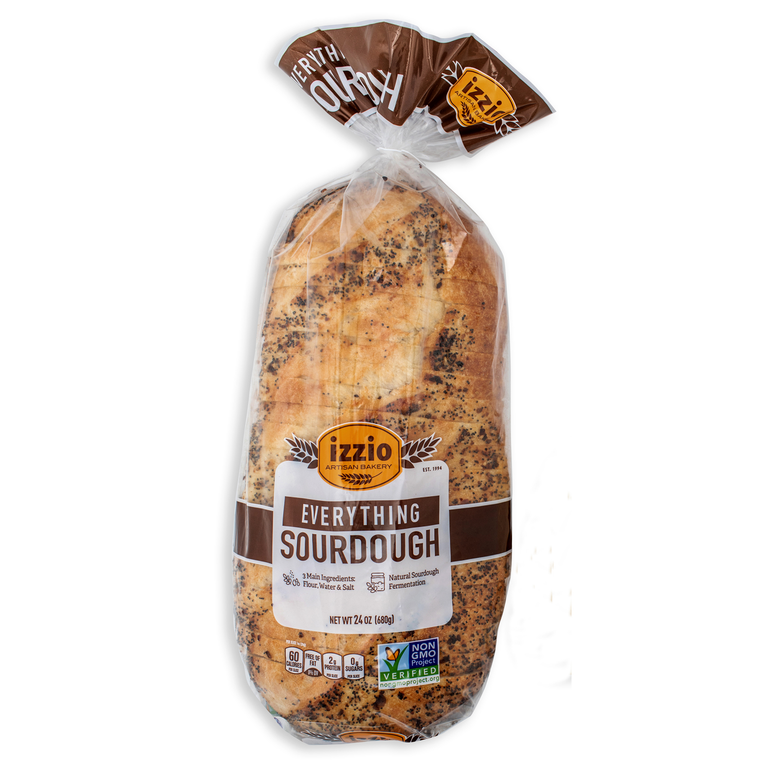 slide 1 of 1, Izzio Artisan Bread, Everything Slice Sourdough 24 Oz, 24 oz