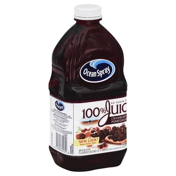 slide 1 of 1, Ocean Spray 100% Juice Cranberry Pomegranate, 64 fl oz