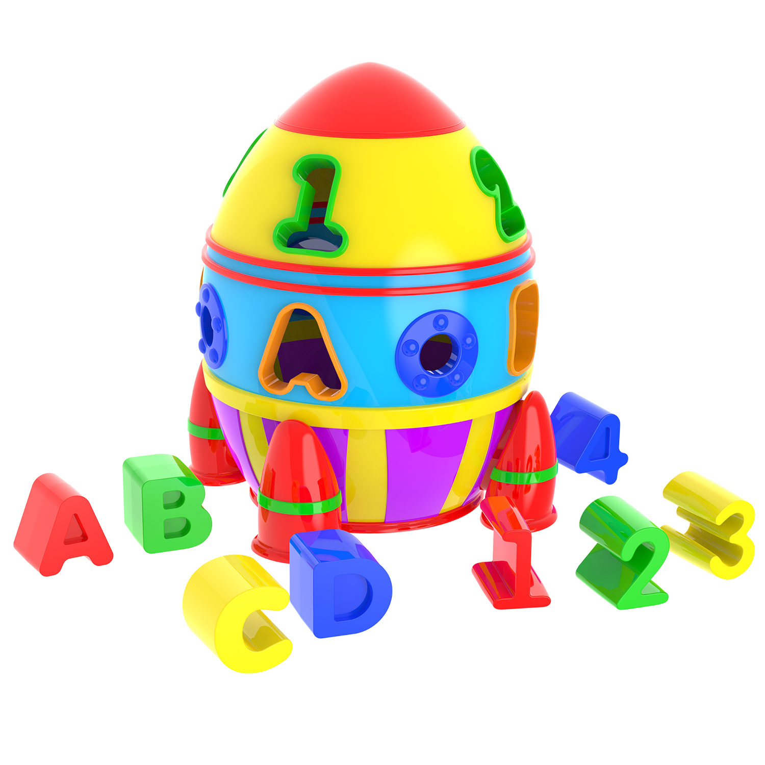 slide 2 of 2, The Learning Journey Rocket Shape Sorter, 9 ct