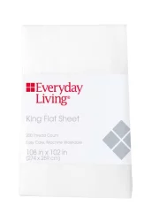 Everyday Living 200 Thread Count Cotton/Polyester Flat Sheet - Brite White