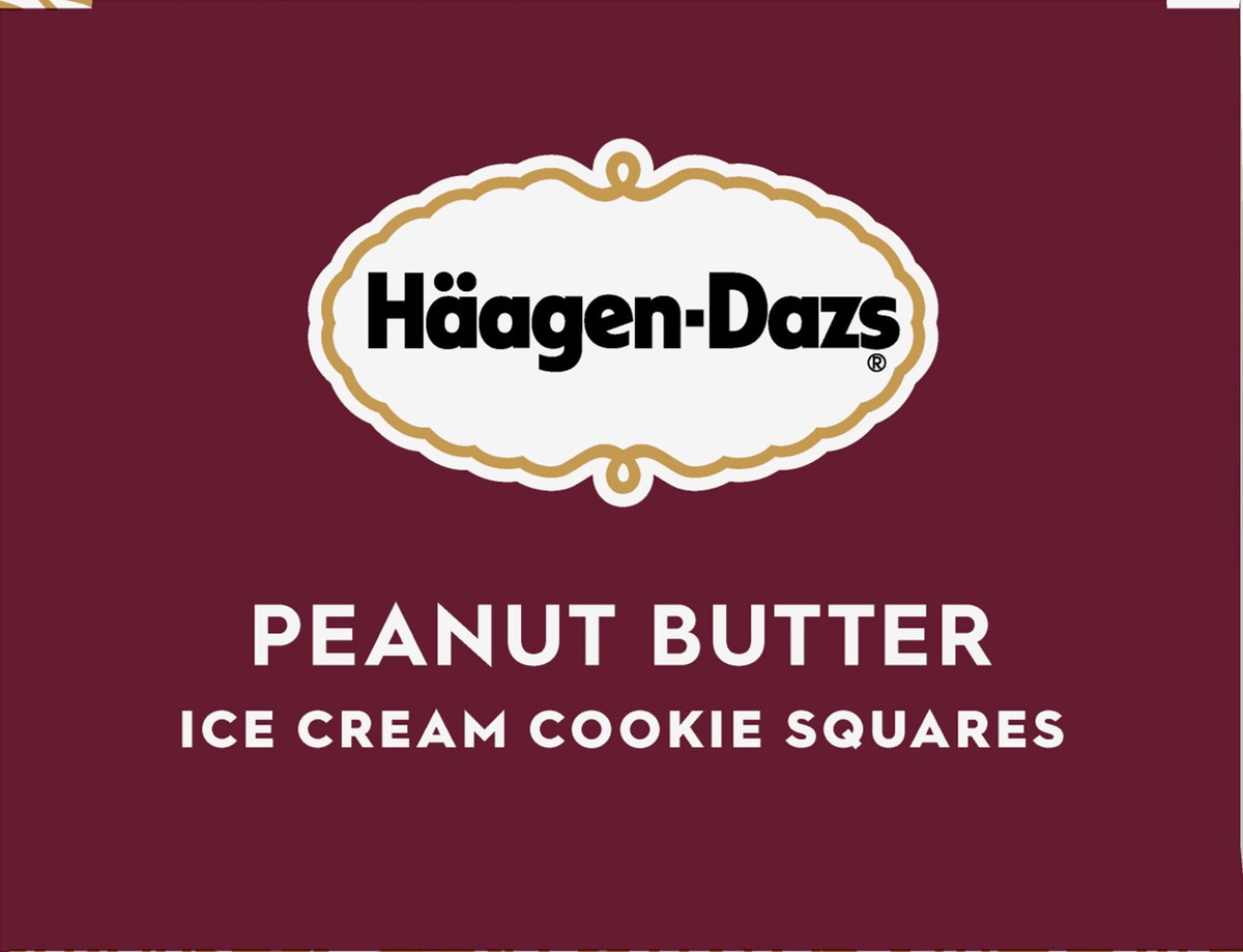 slide 2 of 6, Häagen-Dazs Peanut Butter Ice Cream Cookie Squares, 3 ct; 3 fl oz