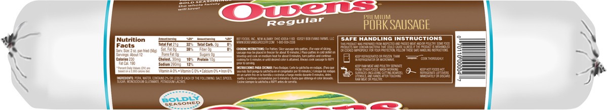 slide 8 of 12, Owens Regular Premium Pork Sausage 32 oz, 32 oz