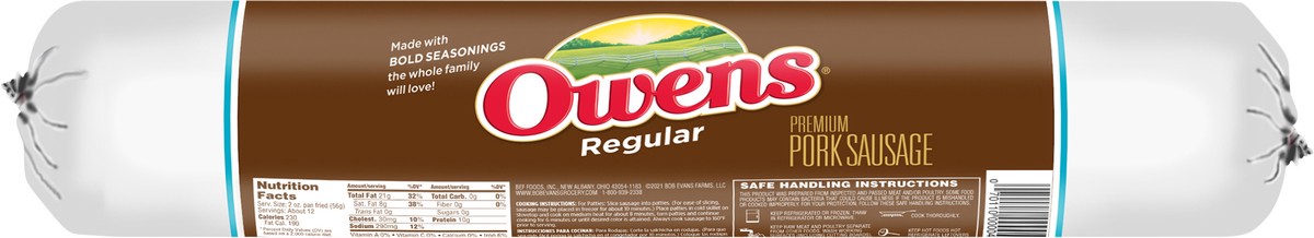 slide 11 of 12, Owens Regular Premium Pork Sausage 32 oz, 32 oz