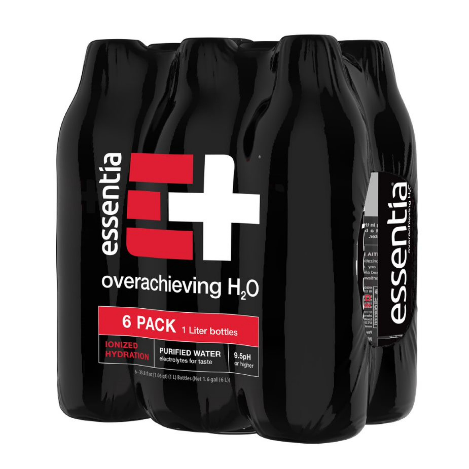 slide 4 of 5, Essentia Bottled Water, 1 Liter, 6-Pack, Ionized Alkaline Water, 6 ct