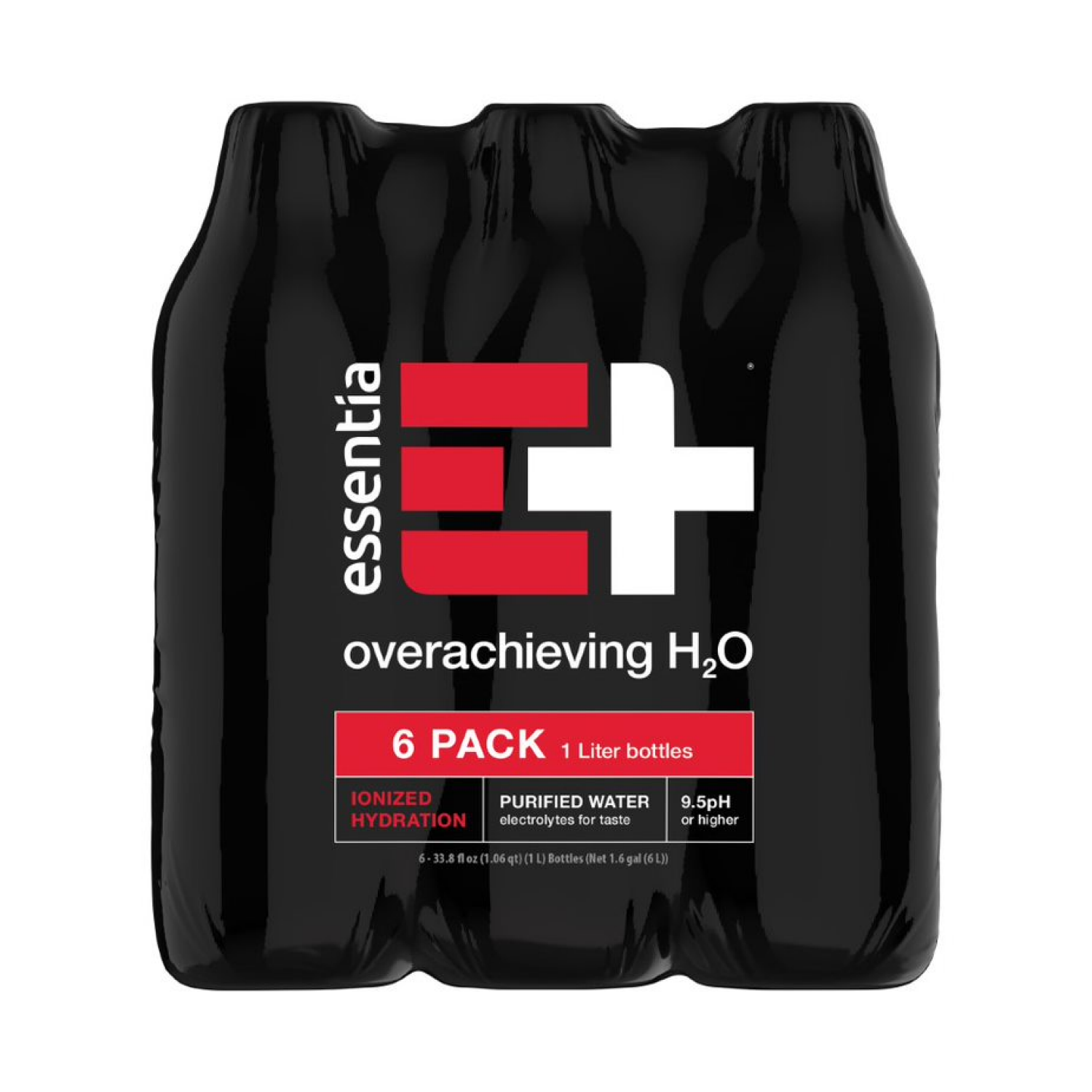 slide 1 of 5, Essentia Bottled Water, 1 Liter, 6-Pack, Ionized Alkaline Water, 6 ct