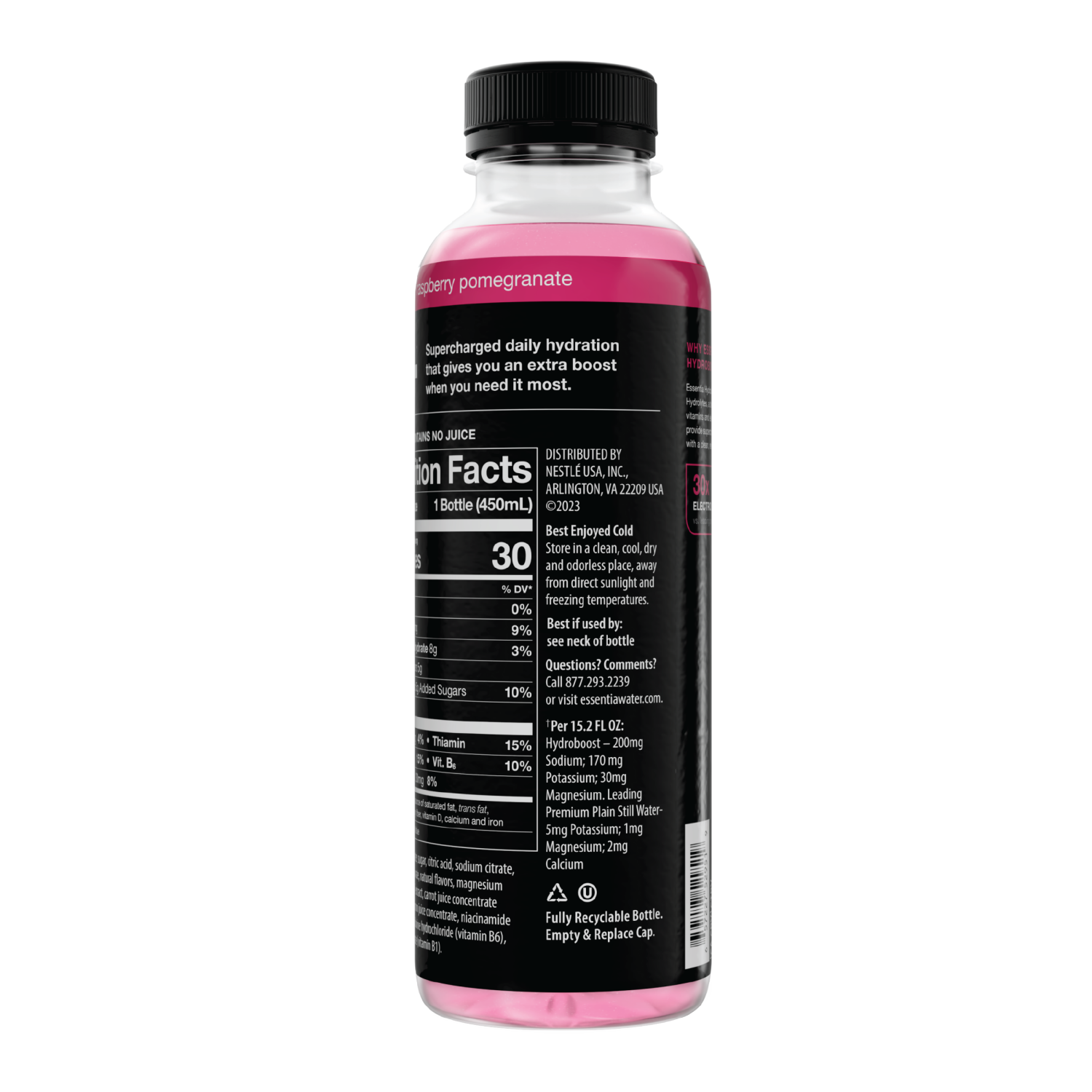 slide 3 of 3, ESSENTIA Bottled Water Ionized Akaline Raspberry15.2oz, 15.2 fl oz