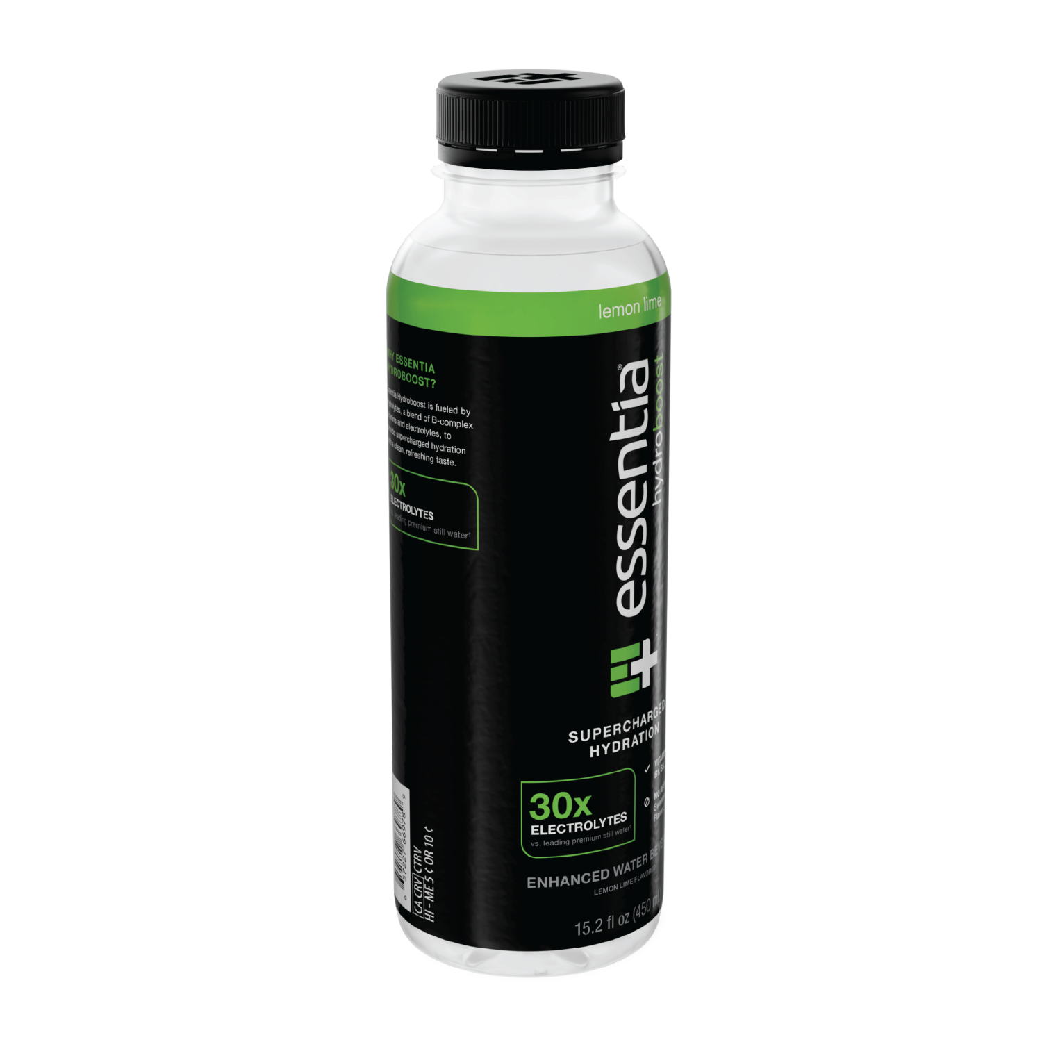 slide 4 of 4, ESSENTIA Hydroboost Enhanced Water Beverage Lemon Lime 15.2 oz. Sgl PET, 15.2 fl oz