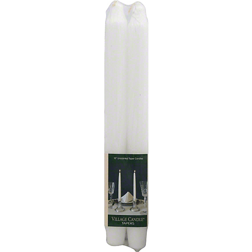 slide 2 of 3, Village Candle Candles, Taper, White, Unscented, 2 ct