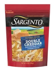 Sargento Natural Double Cheddar Shredded Cheese, 8 oz