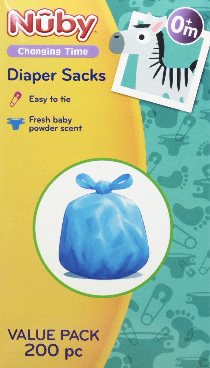 slide 8 of 11, Nuby Value Pack Changing Time Diaper Sacks 200 ea, 200 ct