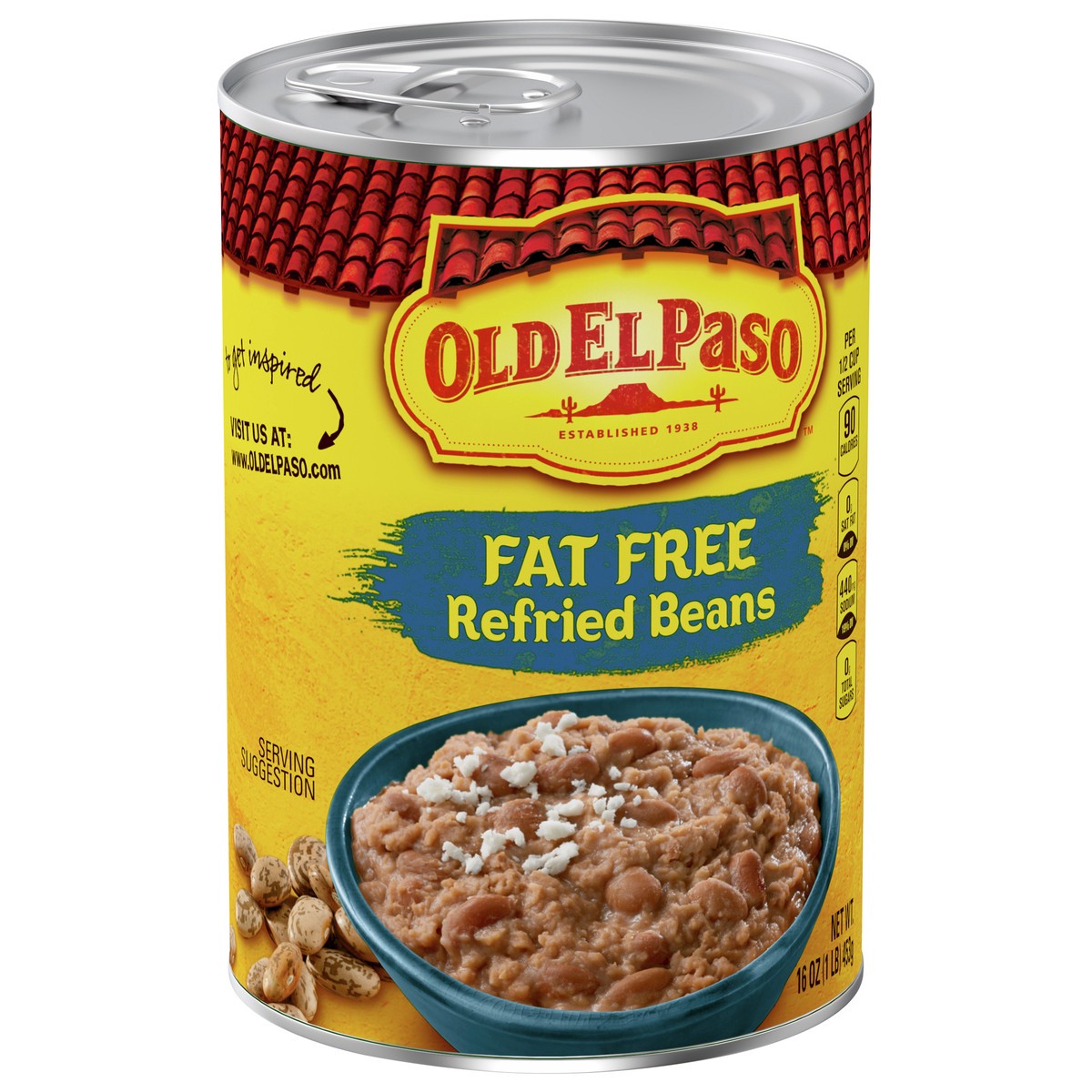 slide 7 of 8, Old El Paso Fat Free Refried Beans, 16 oz., 16 oz