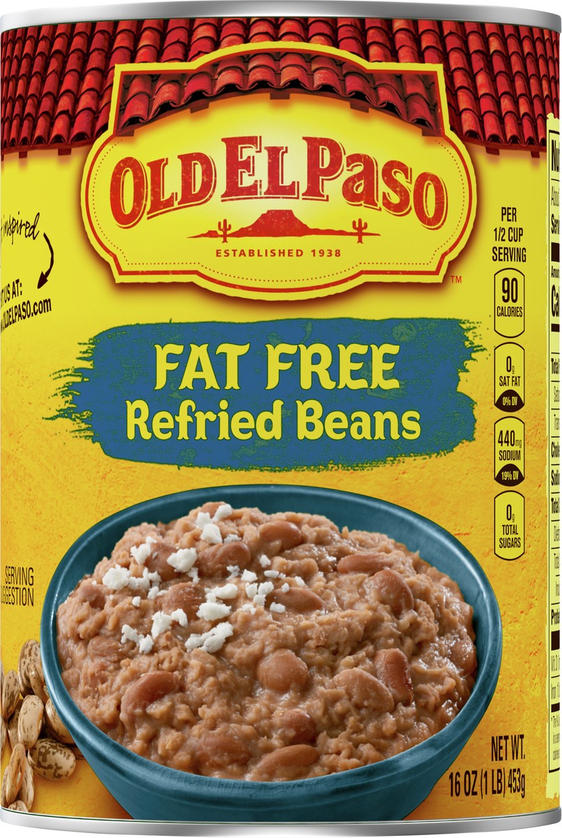 slide 3 of 8, Old El Paso Fat Free Refried Beans, 16 oz., 16 oz