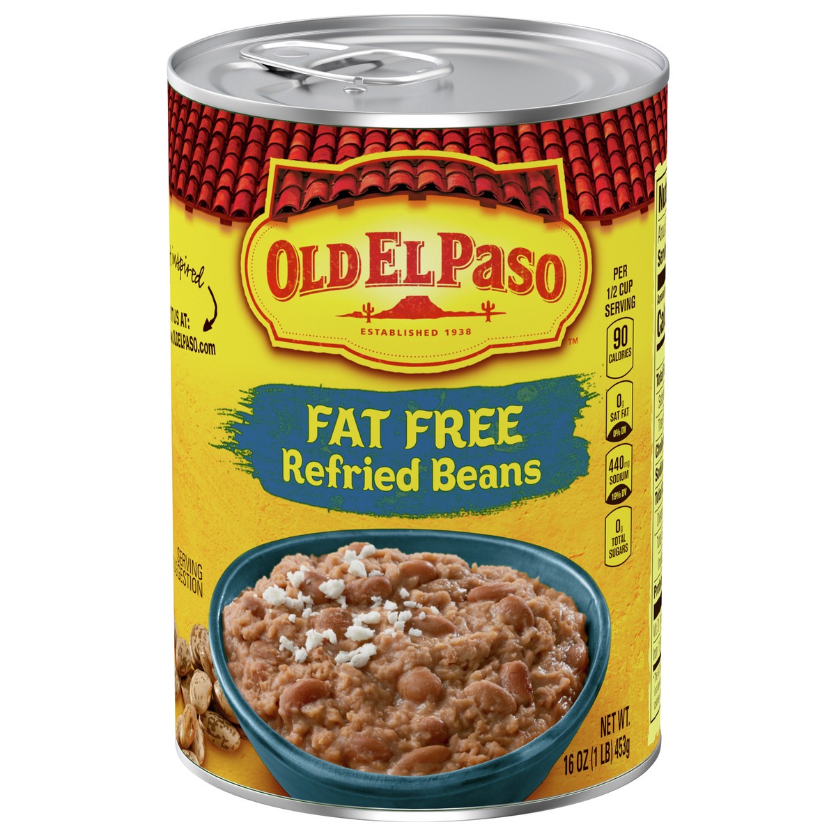 slide 1 of 8, Old El Paso Fat Free Refried Beans, 16 oz., 16 oz