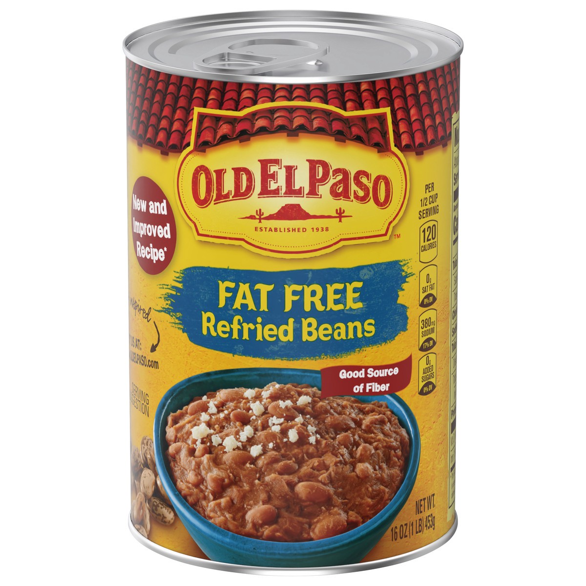 slide 1 of 8, Old El Paso Fat Free Refried Beans, 16 oz., 16 oz