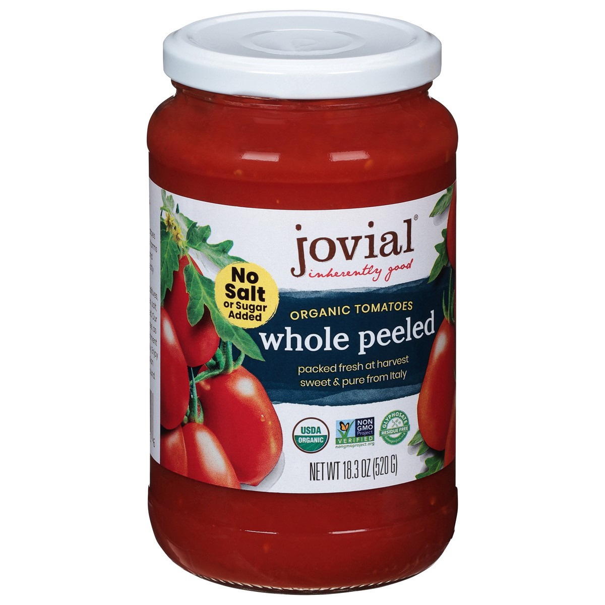 slide 7 of 9, Jovial Organic Whole Peeled Tomatoes 18.3 oz, 18.3 oz