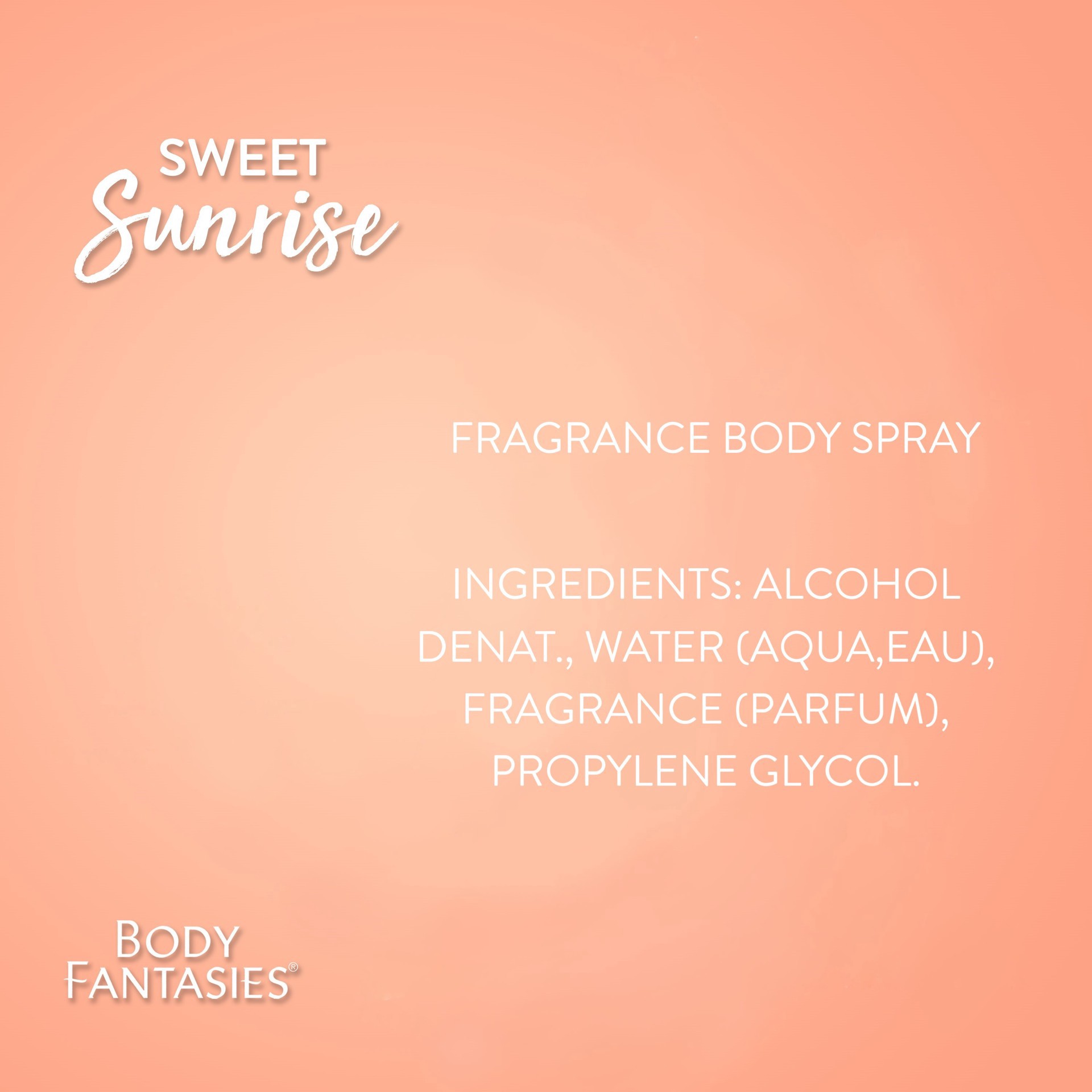 slide 3 of 5, Body Fantasies Body Spray, Sweet Sunrise Fantasy, 3.2 oz