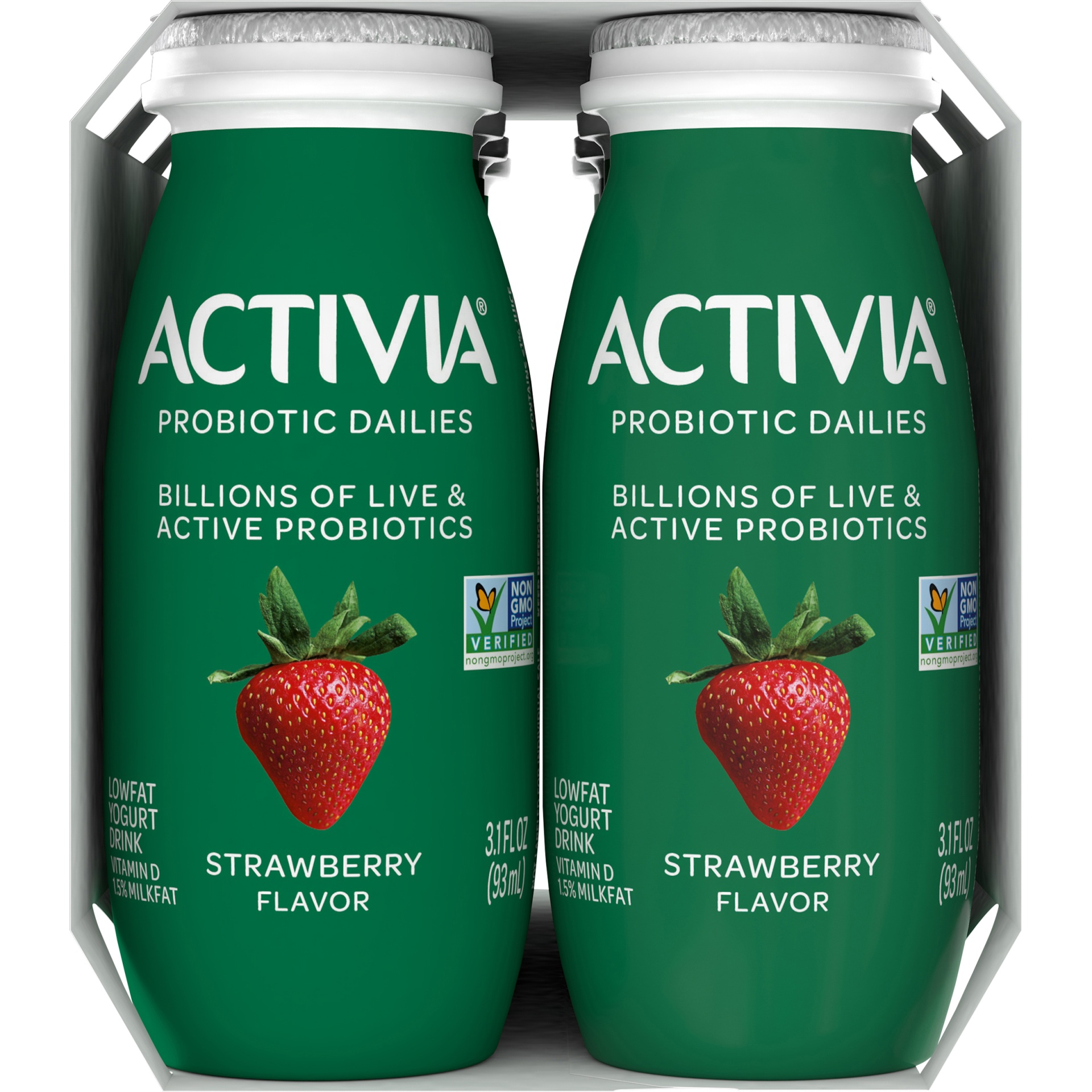 Activia Yogurt Drink, Lowfat, Strawberry Flavor, Probiotic Dailies, 8 Pack  8 Ea