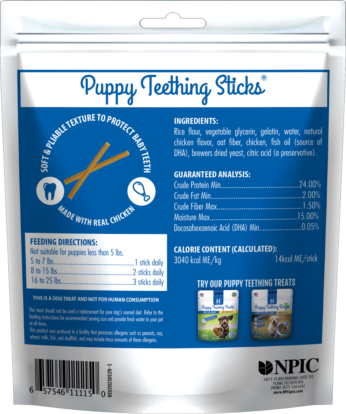 slide 2 of 2, N-Bone Puppy Teething Sticks Chicken Flavor, Natural Dried Chew Treats for Dogs, 22-count, 22 ct