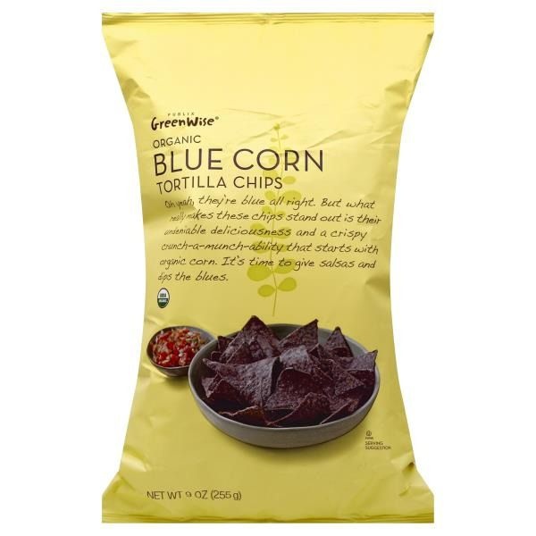 slide 1 of 1, GreenWise Organic Blue Corn Chips, 9 oz